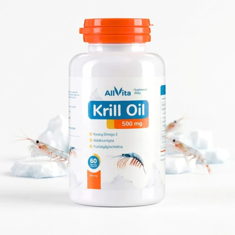 Olej z Kryla Krill Oil 500 mg 60 kapsułek Allvita 100% naturalny.jpg