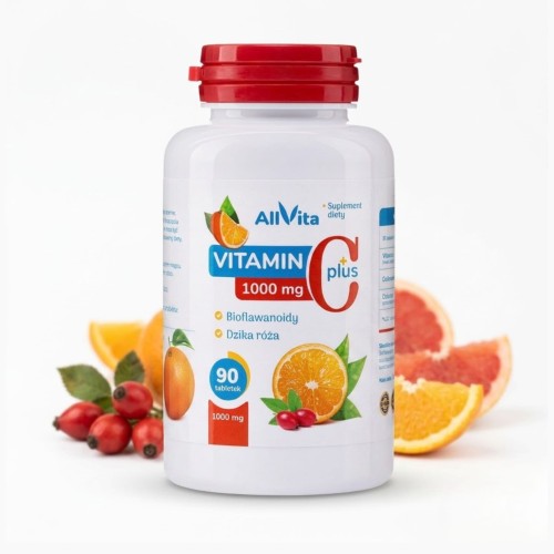 Witamina C 1000 mg 90 tab + Bioflawonoidy 200 mg + Dzika róża Allvita.jpg