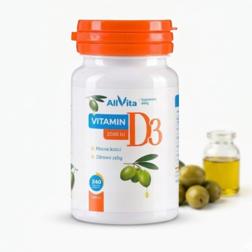 Witamina D3 2000 IU 240 kapsułek 100 % naturalna z lanoliny.jpg
