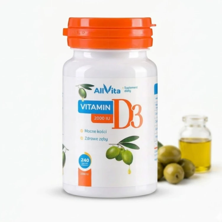 Witamina D3 2000 IU 240 kapsułek 100 % naturalna z lanoliny.jpg