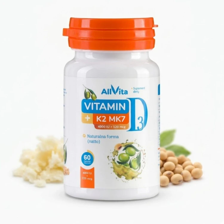 Witamina D3 4000 IU + K2 MK-7 120 mcg 100% naturalna Allvita.jpg