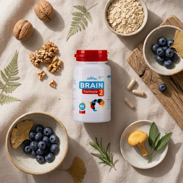 Brain Formula 2 60 kaps. Redukcja zmęczenia Allvita.jpg