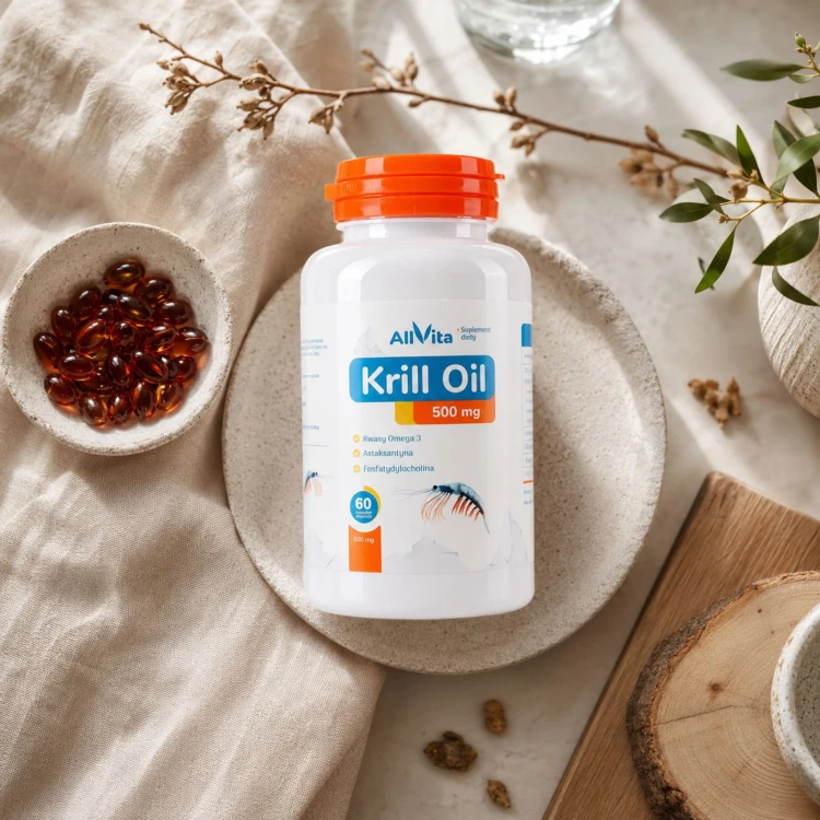 Olej z Kryla Krill Oil 500 mg 60 kapsułek 100% naturalny Allvita.jpg