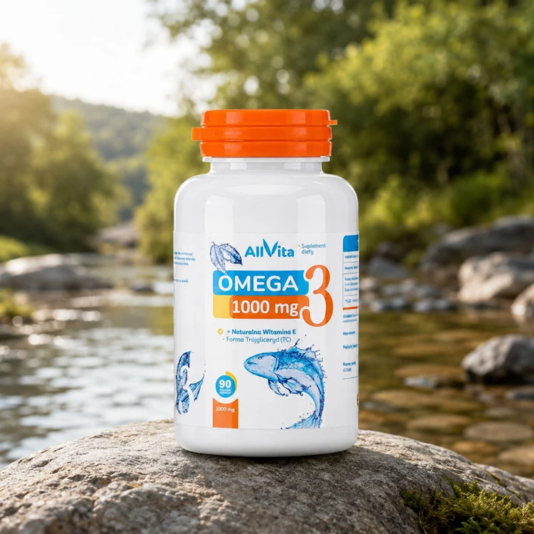 Omega 3 1000 mg + E 90 kaps. 330EPA_ 220DHA forma trójglicerydów Allvita (2).jpg