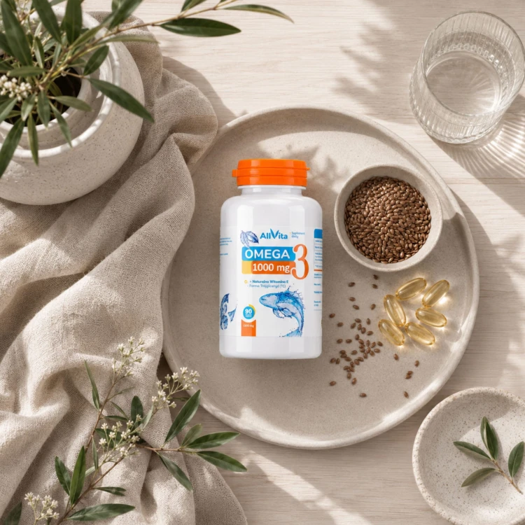 Omega 3 1000 mg + E 90 kaps. 330EPA_ 220DHA forma trójglicerydów Allvita.jpg