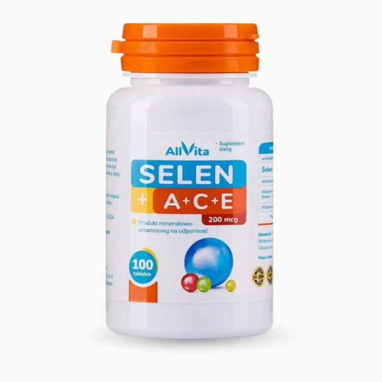 Selen 200 mcg + A+C+E 100 tab Odporność Tarczyca Allvita.jpg
