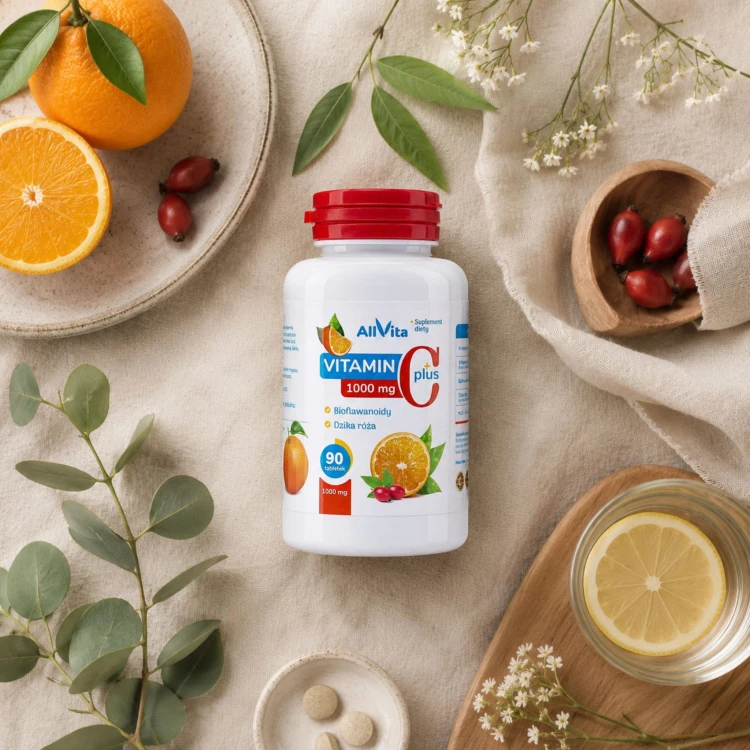 Witamina C 1000 mg 90 tab + Bioflawonoidy 200 mg + Dzika róża Allvita.jpg