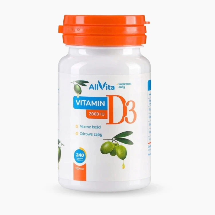 Witamina D3 2000 IU 240 kapsułek 100 % naturalna z lanoliny.jpg