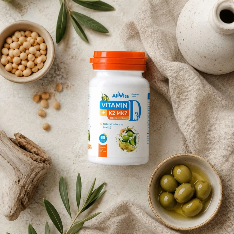 Witamina D3+K2 Mk-7 2000IU+120 mcg 60 kapsułek Allvita 100% naturalna (2).jpg